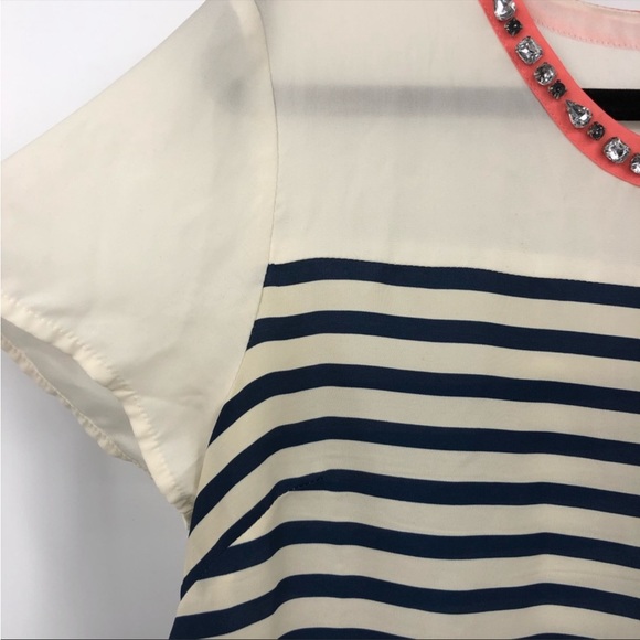 Anthropologie Maeve Striped Jewel Collar Shirt - Picture 3 of 8